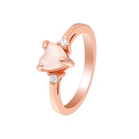 vnfuru stylish heart shape finger rings pink opal rings for elegant women silver color filled jewelry for party