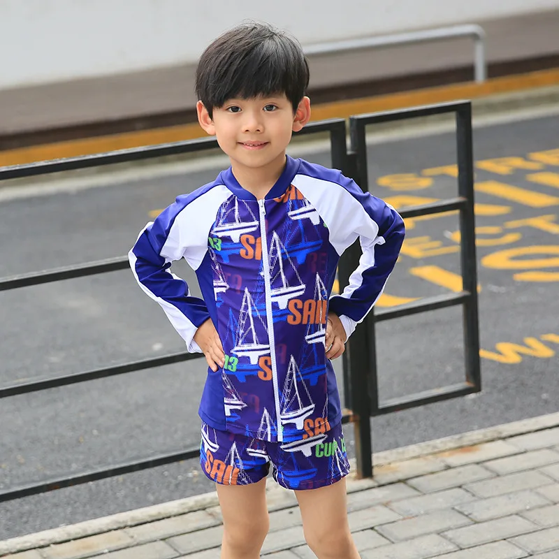 Бикини детский купальник для мальчиков летняя одежда с длинным рукавом