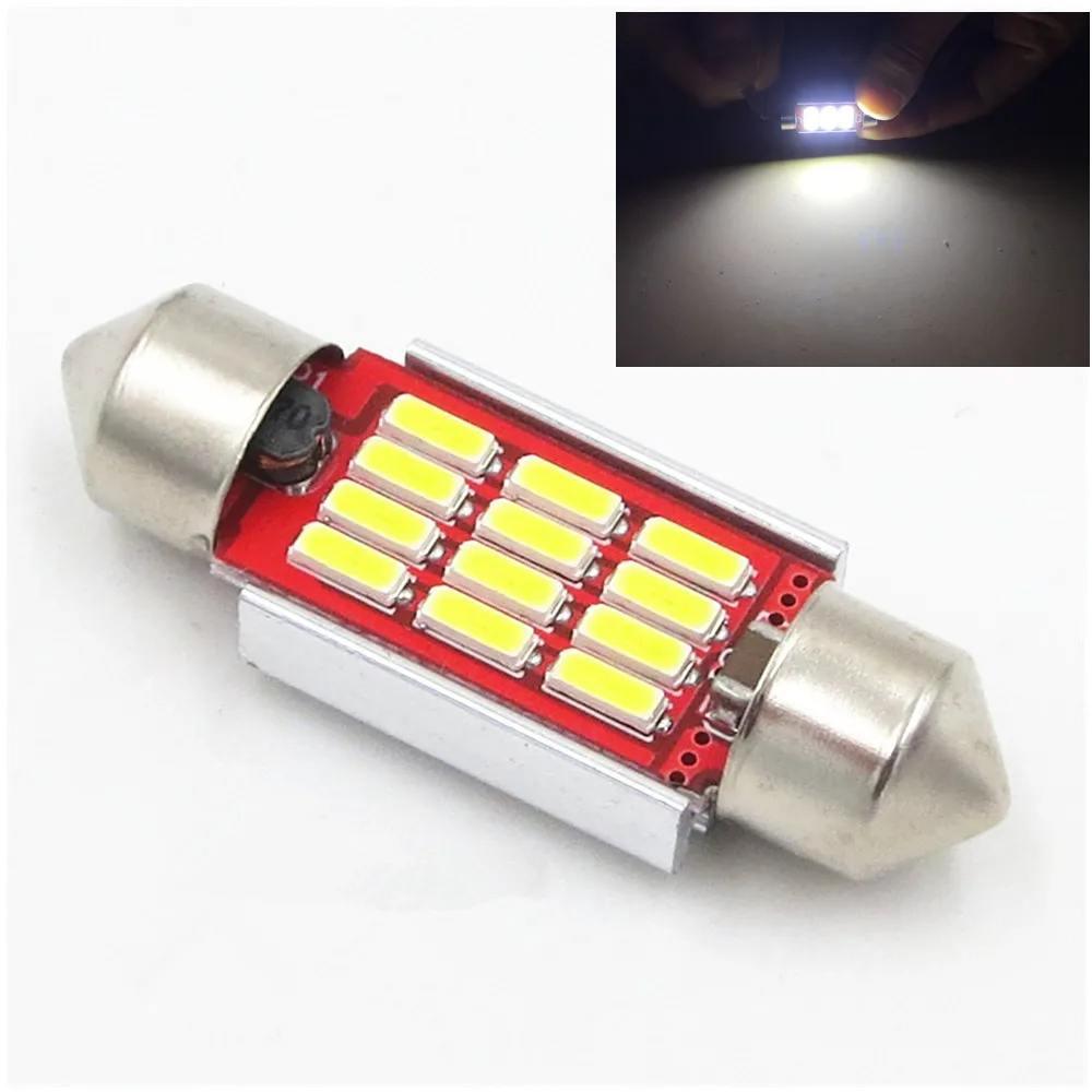 36 мм C5W C10W 12 SMD 4014 белый лед синий светодиодный светильник Canbus безошибочный авто