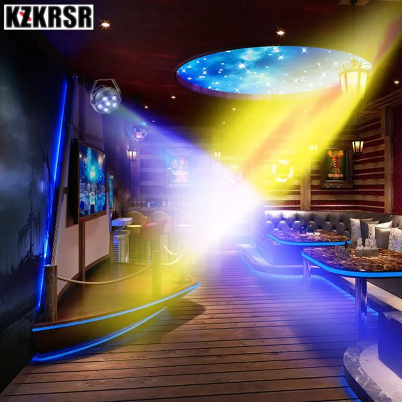 KZKRSR AC90-240V Portable 6 Led 3 In 1 Stage Light 9w Disco Party Laser DJ KTV Wash RGB Effect Equipment Home | Лампы и освещение