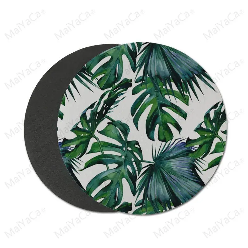 20X20 CM MaiYaCa My Favorite banana leaf Акварельная уникальная настольная панель игровая защелка для мыши круглый коврик для мыши 22x22 см 20x20 см - Цвет: 20X20 CM