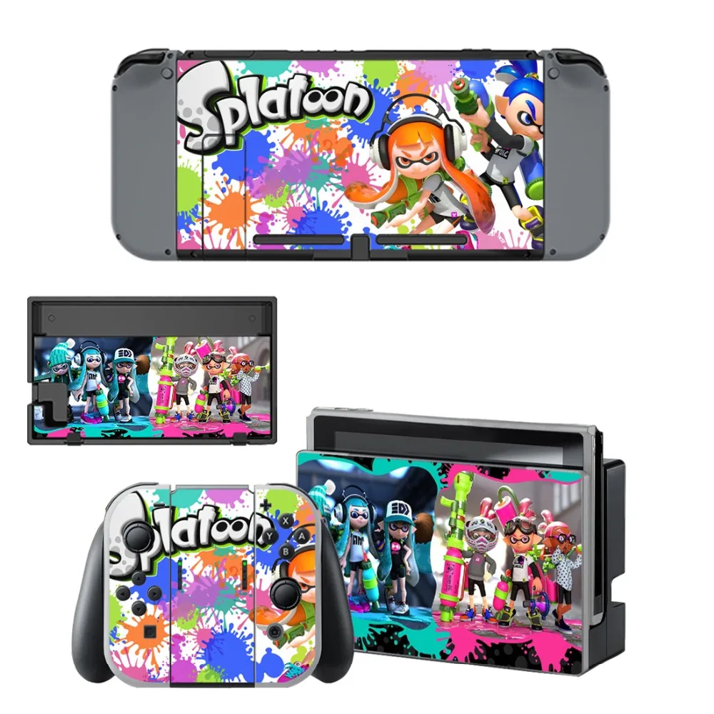 2 виниловые наклейки для защиты кожи игровой splotoon консоли Nintendo Switch NS + контроллер