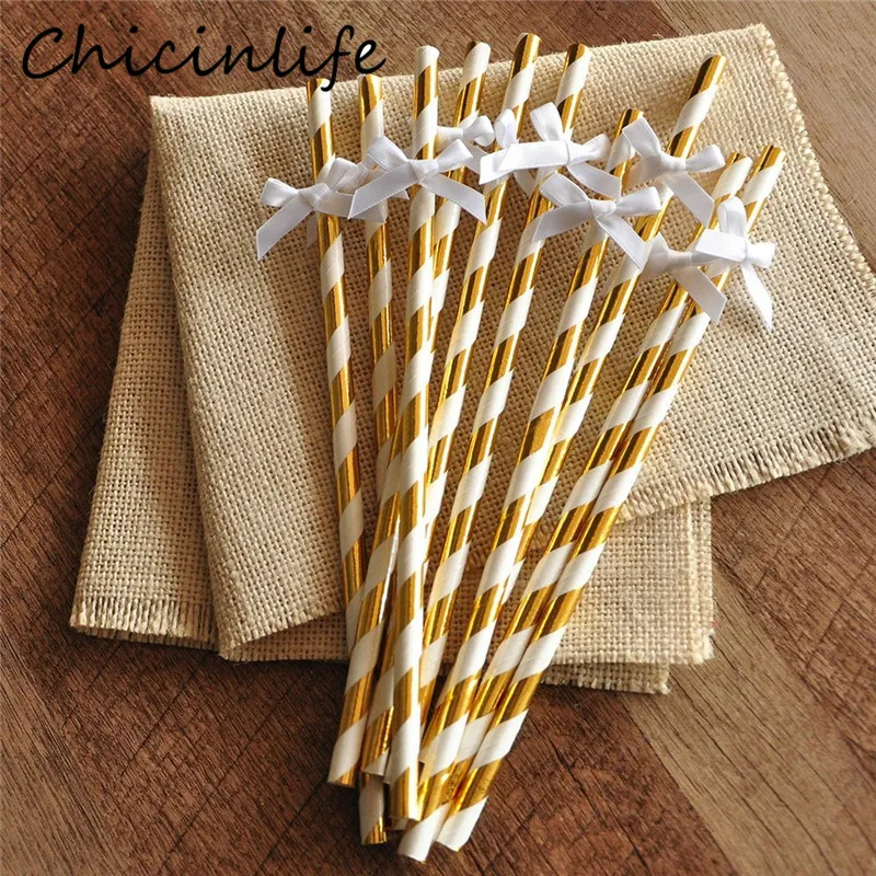 Chicinlife 10 шт. белый/черный/розовый/синий бант бумага для питья соломинки вечеринка