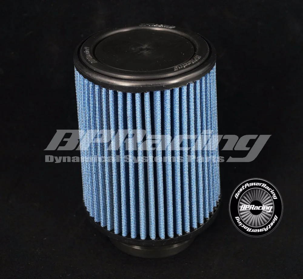Универсальный Круглый прямой воздушный фильтр BPRACING сетчатый синий 3 дюйма/76 мм