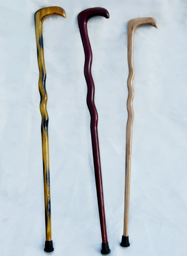 

The whole wood natural wood color serpentine staff in the elderly wholesale alpenstock cane cane gifts