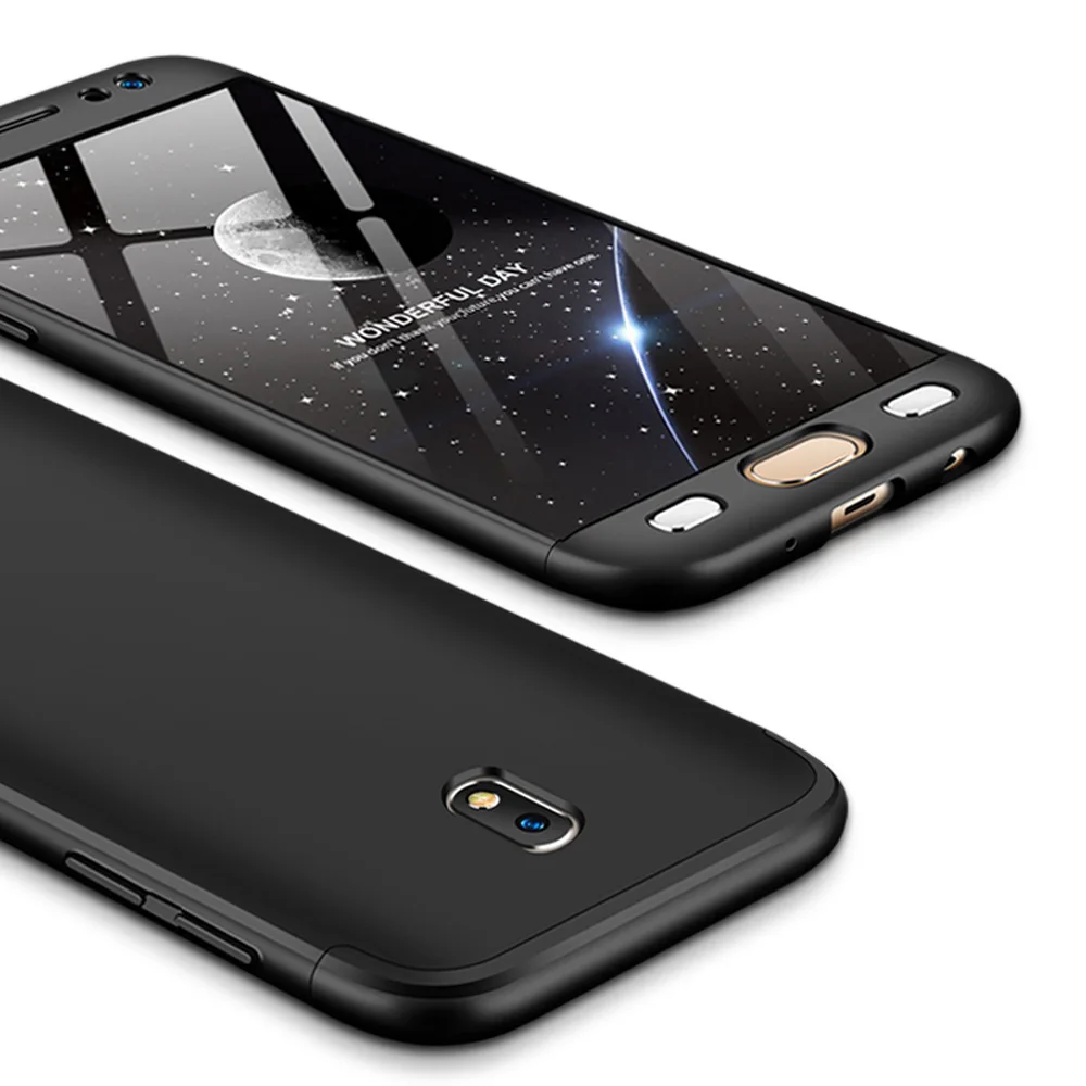 3 In 1 Full Cover Protective + Tempered Glass Films Shockproof Armor Case For Samsung Galaxy J7 2017 J730F J730FM / Pro (EU) | Мобильные
