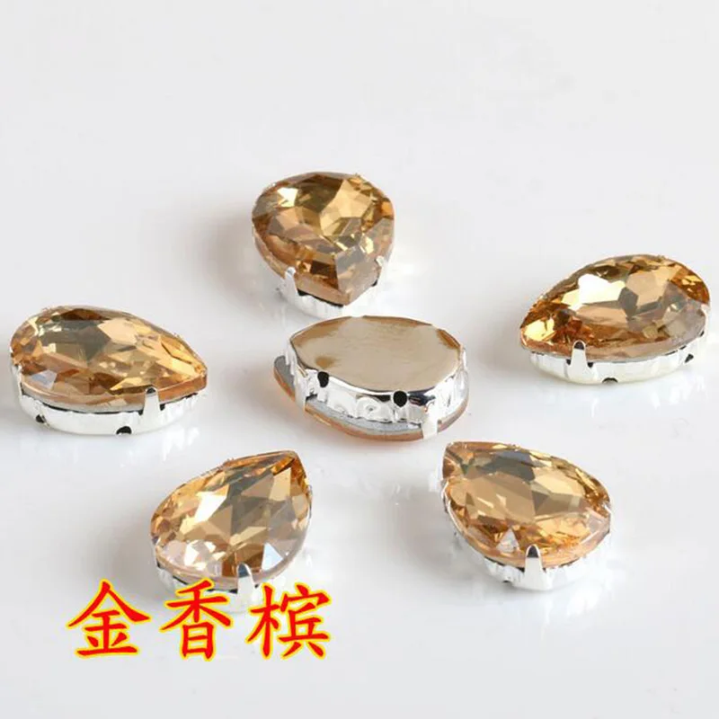 50 шт. 13x18 мм Кристалл овальной формы стекло пришить на горный хрусталь Серебряное