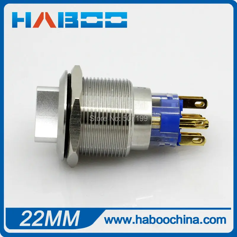 5 шт./лот dia.19 мм Переключатель со светодиодом кольцевая головка 3 позиционный