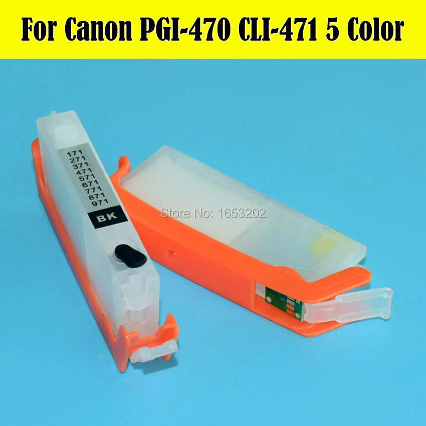 5 цветов/комплект PGI470 CLI471 набор чернил для заправки картриджа Canon PIXMA MG6840 MG5740