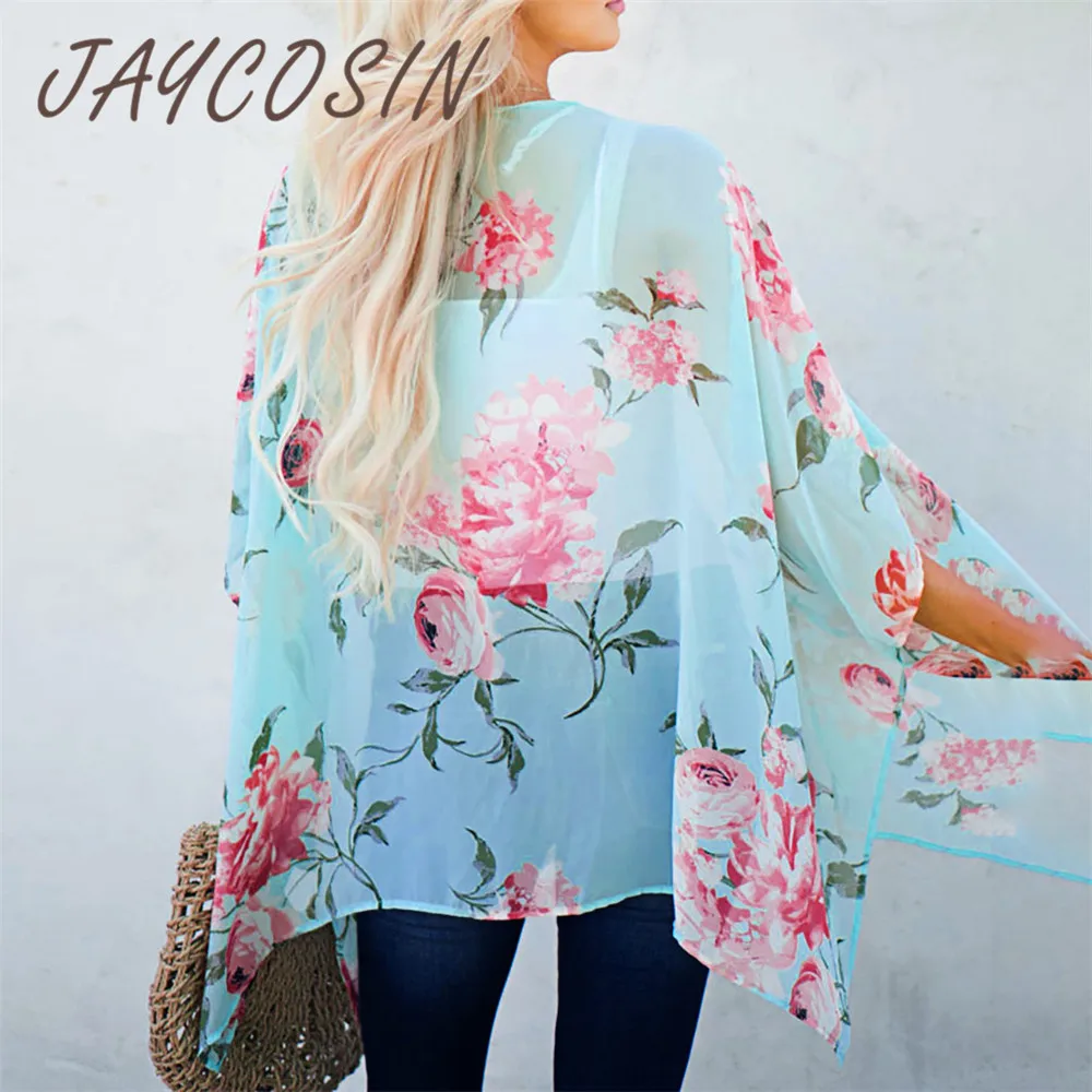 Одежда JAYCOSIN женская блузка с цветочным принтом шифоновые блузки 2019 летний