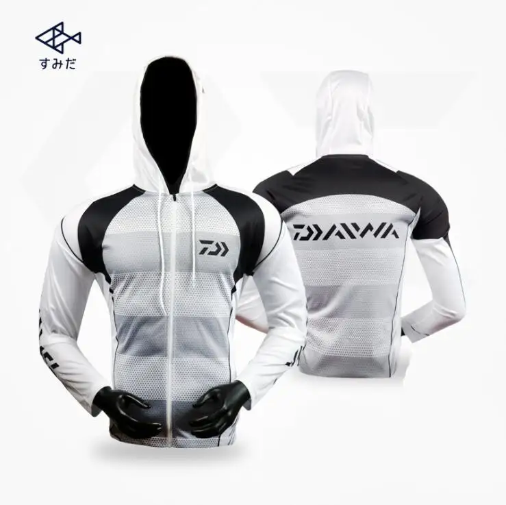 

Men Fishing Clothing Long Sleeve Outdoor Breathable Fishing Shirts Anti UV Hooded Fishing Clothes Cycling Hiking Jackets