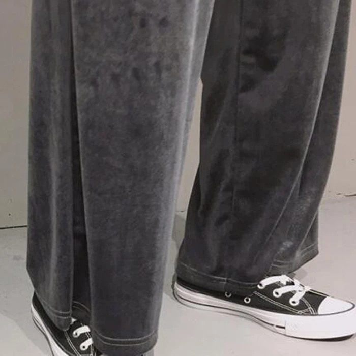 Новые бархатные Широкие штаны свободные брюки Pantalon большой Femme брюки Для женщин 7PT010