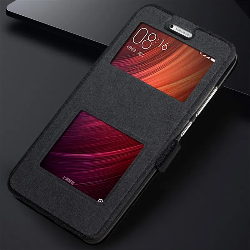 Роскошный кожаный флип чехол с умным окошком спереди для Xiaomi 9 SE F1 Mi 8 A2 Lite Max 2 3 Redmi 5