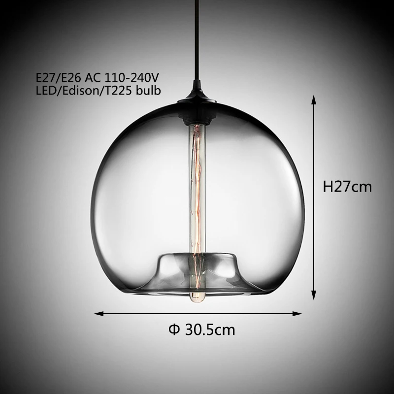 Светодиодные подвесные светильники e27 / e26 с цветными стеклянными шариками 6