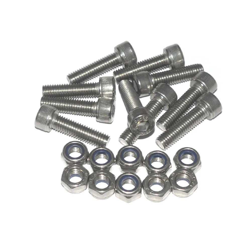 10 шт. винты с нейлоновой вставкой из нержавеющей стали|nylon screw|screw nut bolthex screw |