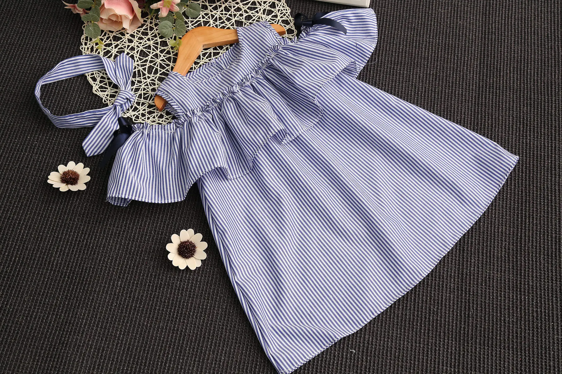 Girls Dress New Summer Kids Strapless Korean Striped Dresses Children Clothing Q667 | Детская одежда и обувь