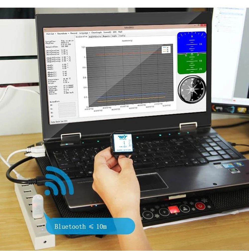 Фото 6-осевой Цифровой Инклинометр WitMotion Bluetooth 2,0 BWT61CL, угол наклона + ускорение + гироскоп MPU6050 на ПК/Android/MCU №2