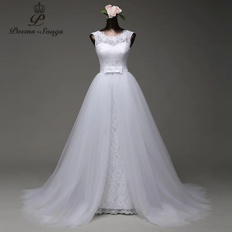 Свадебное платье Русалка высокого качества сделанное на заказ с тюлем съемным