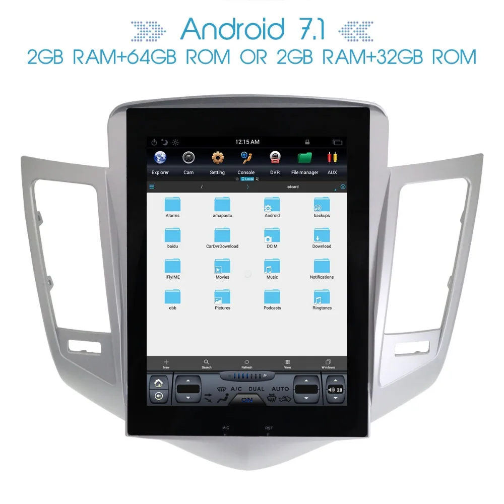 Чистый Android7.0 Tesla стиль Автомобильный GPS навигатор для CHEVROLET CRUZE 2009 2013 авто navi