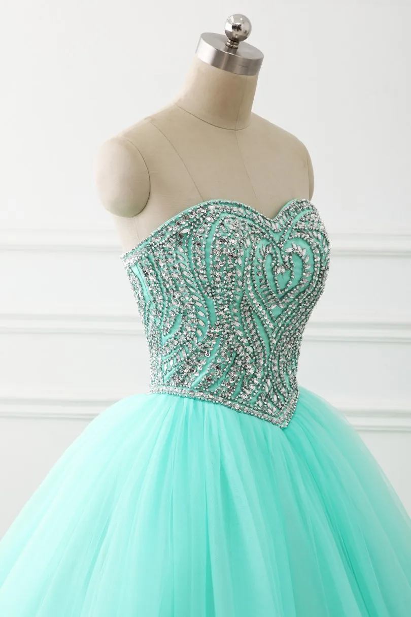 Quinceanera платье бальное бисером Стразы Милая декольте длинное сладкий 16 вечерние платья Vestido De 15 Anos