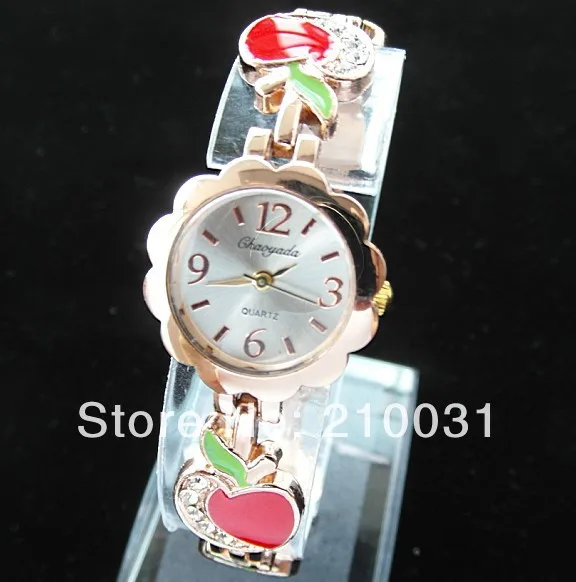 1pcs/lot fashion wacthes flower face apple shape band Bracelet watches Quartz Wristwatches for Ladies women Girls hot gifts L28 | Наручные