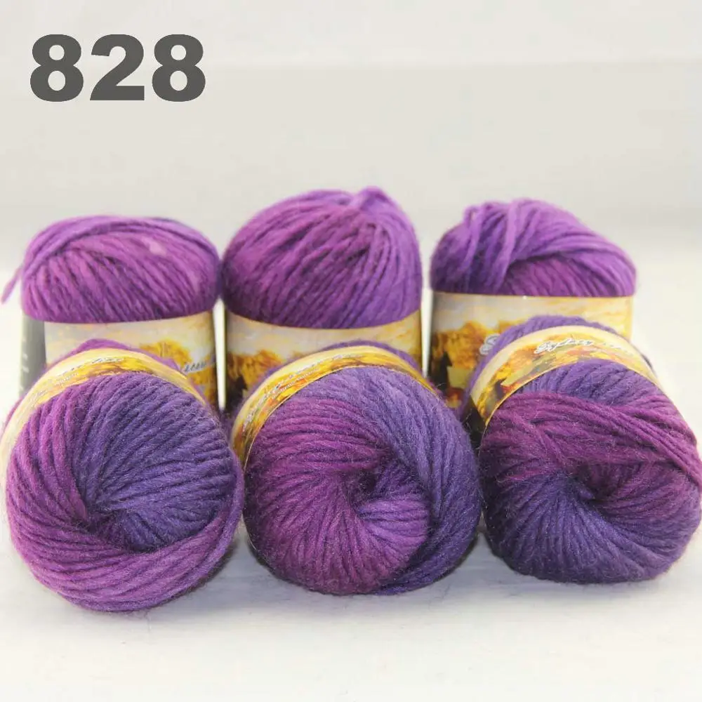 6x50gr Skeins новая массивная ручная крупная вязка забивает шерстяную пряжу 522-пряжа