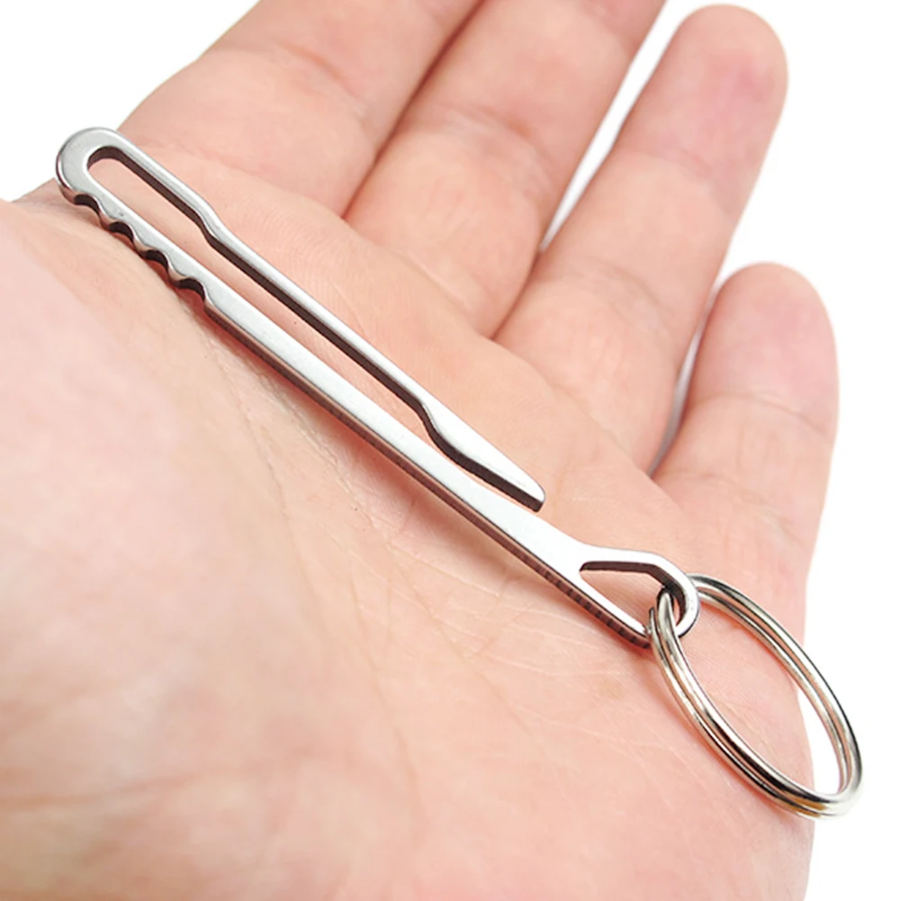 1 шт Многофункциональный из нержавеющей стали брелок для ключей с карабином