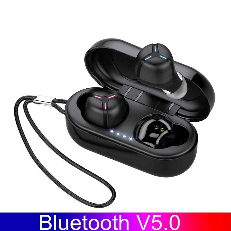 Bluetooth наушники водонепроницаемые IPX7 TWS с микрофоном и зарядным футляром|Наушники