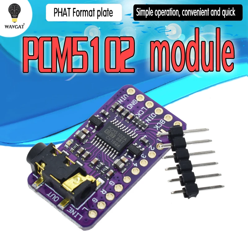 Интерфейс ies PCM5102A DAC декодер GY-PCM5102 IGS плеер модуль для Raspberry Pi pHAT формат плата цифровой PCM5102 аудио доска