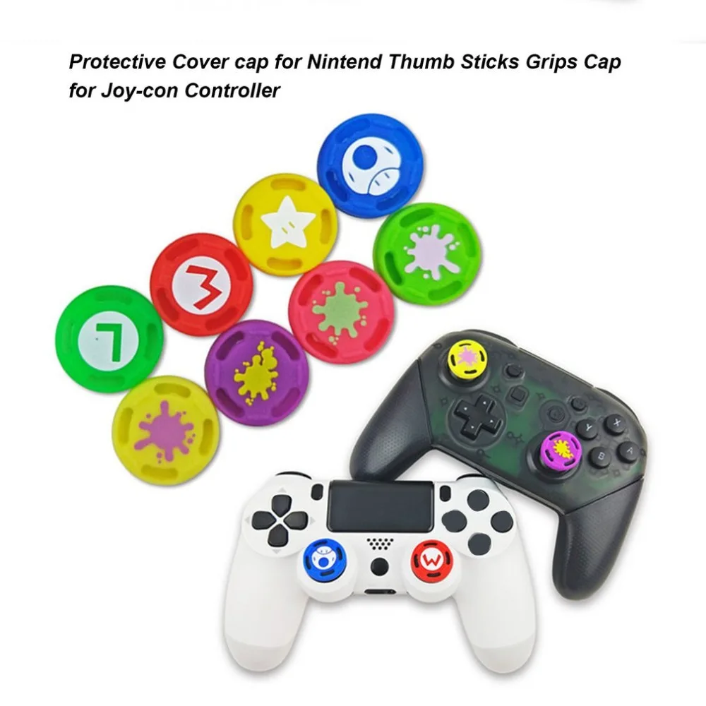 8pcs Silicone Joystick Thumb Stick Grip Cover Analog Case for Nintend Switch Console Joy-con Controller