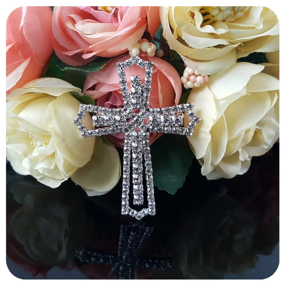 Blingbling кристалл серебряный цвет стразы крестик Брошь булавка христианская брошь