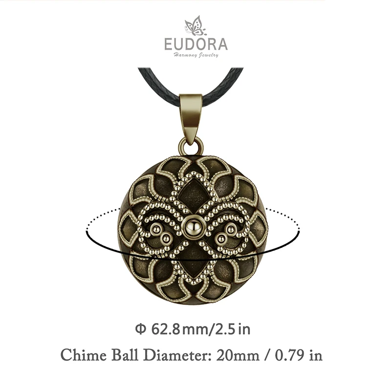 Женская винтажная бронзовая подвеска EUDORA Harmony Ball кулон в форме колокольчика