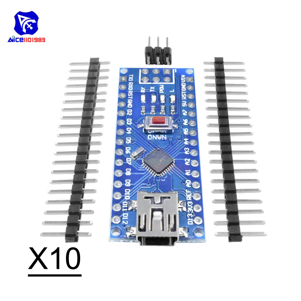 

10PCS/Lot Mini USB CH340 Nano v3.0 Atmega328P Microcontroller Board for Arduino CH340g MEGA328 5V 16M Driver Module ATmega328