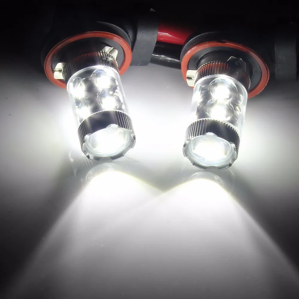 ANGRONG 2x H11 H8 Высокая мощность LED 50 Вт фара Sidelight Вождение бег Противотуманные фары