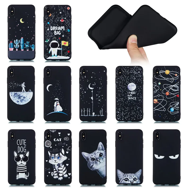 Силиконовый чехол для iPhone 8 Funda 6 6S 7 Plus XS Max X XR Space Planets Moon Star мягкий из ТПУ |