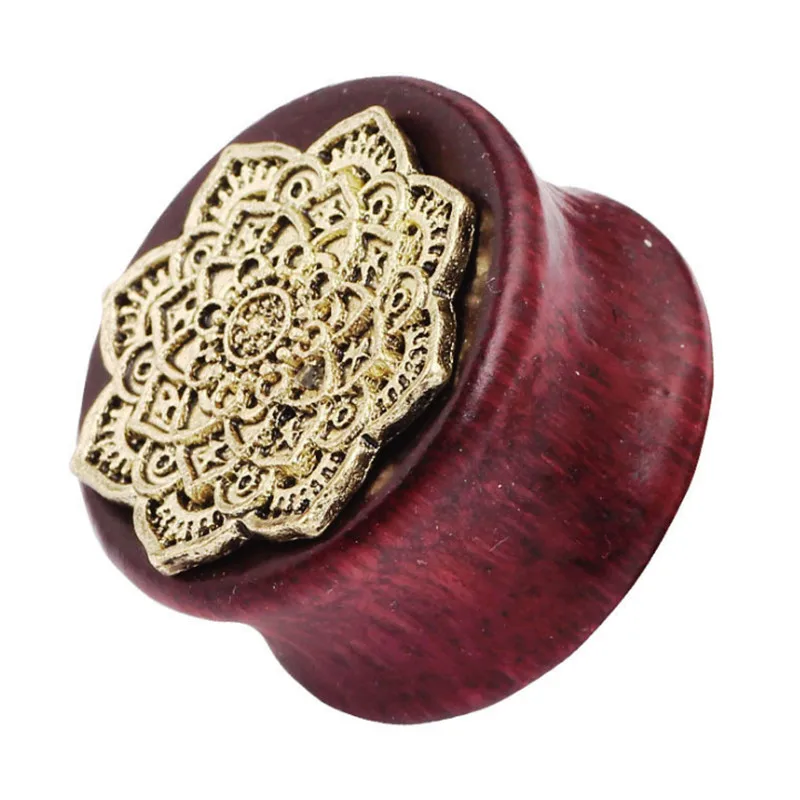 New Hot Wood Retro Flowers Ear Gauges Stretched Fashion Plugs Tunnels Women Men Body Piercing Jewelry GIfts Summer Style | Украшения и