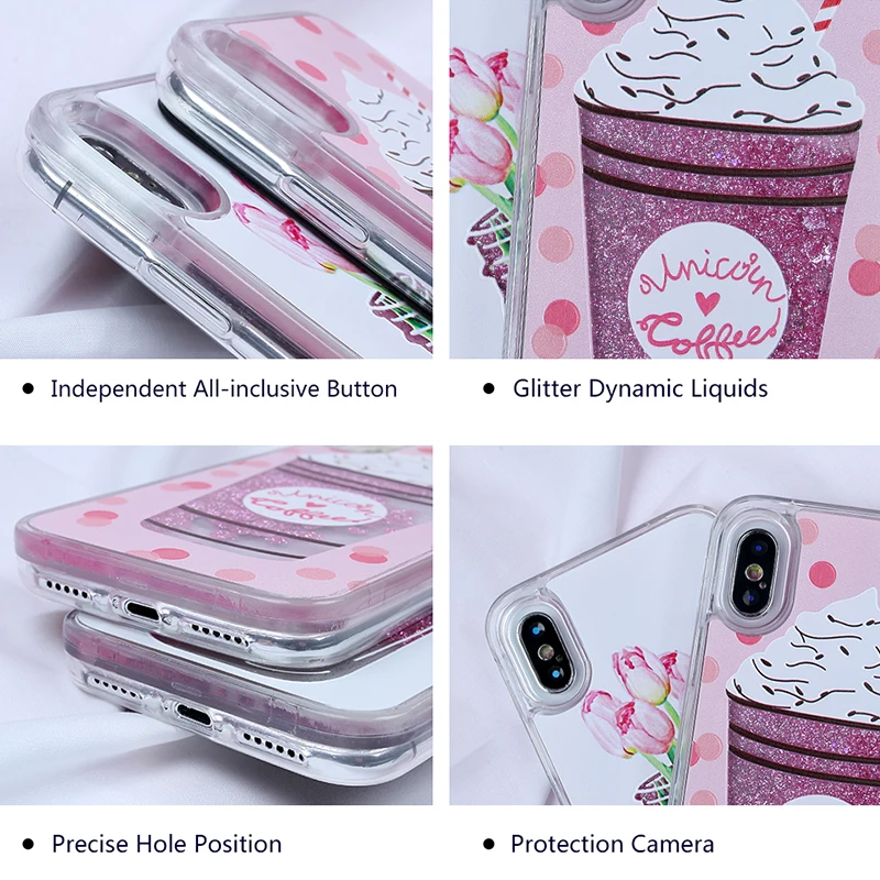 Чехол для iPhone 8 7 Plus силиконовый мягкий блеск TPU розовый чехол с сердцем X XR XS Max SE 5 5S