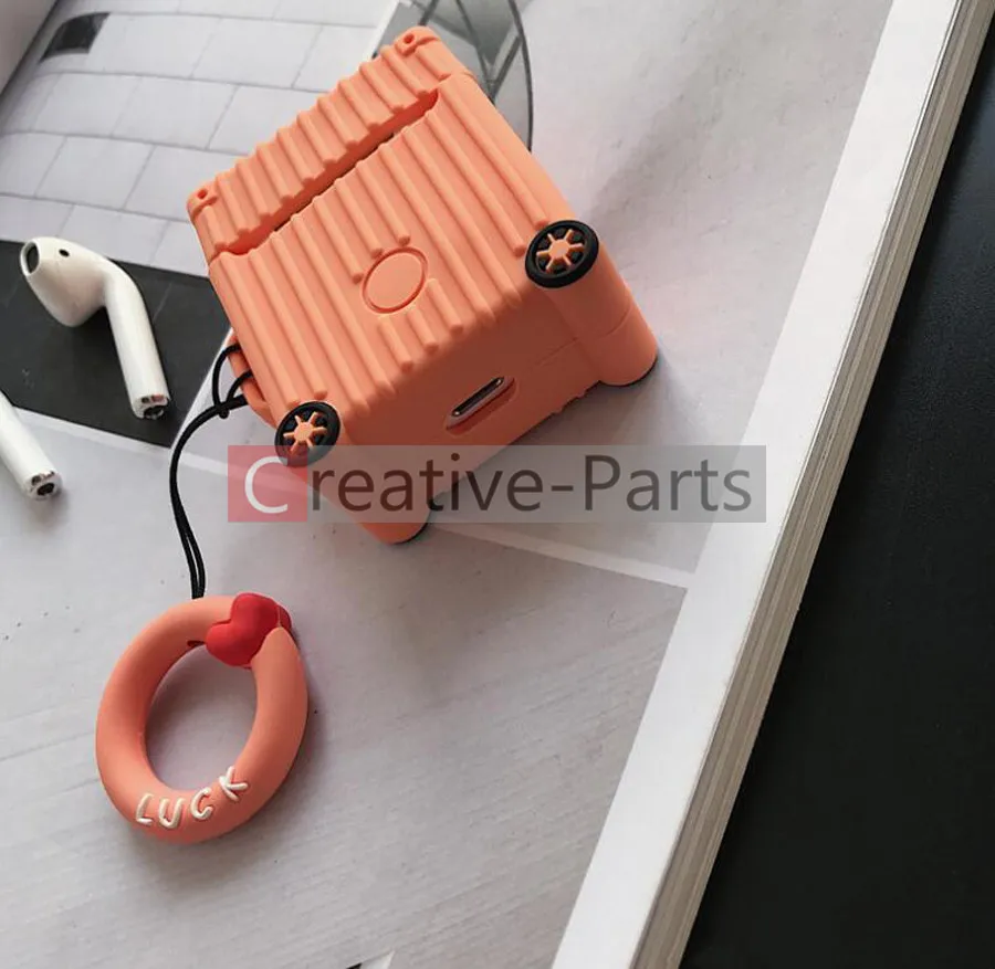 Милый чемодан кремния Bluetooth беспроводной наушники чехол для AirPods 1 Airpods 2 Защитная