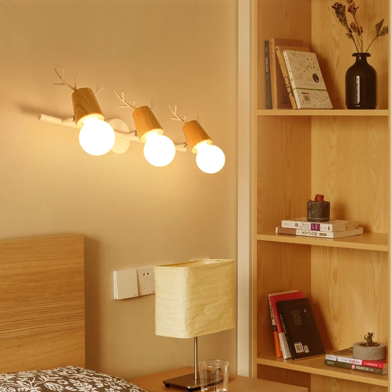 Скандинавские светодиодные Настенные светильники настенные бра рога домашний