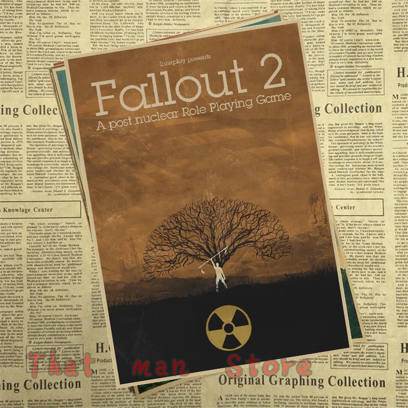 Fallout 3 4 игровой Плакат Украшение для домашнего интерьера крафт-игра плакат рисунок core наклейки на стену 42*30 см