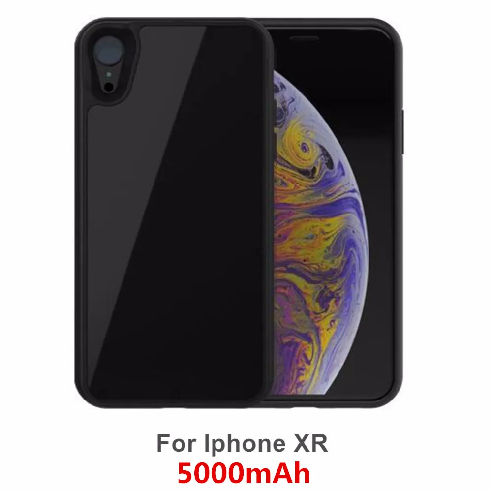 Black for XR NTSPACE power Bank для iPhone X XS аккумулятор max зарядное устройство чехол смарт Беспроводное зарядное устройство чехол для iPhone XR XS power Case - Цвет: Black for XR