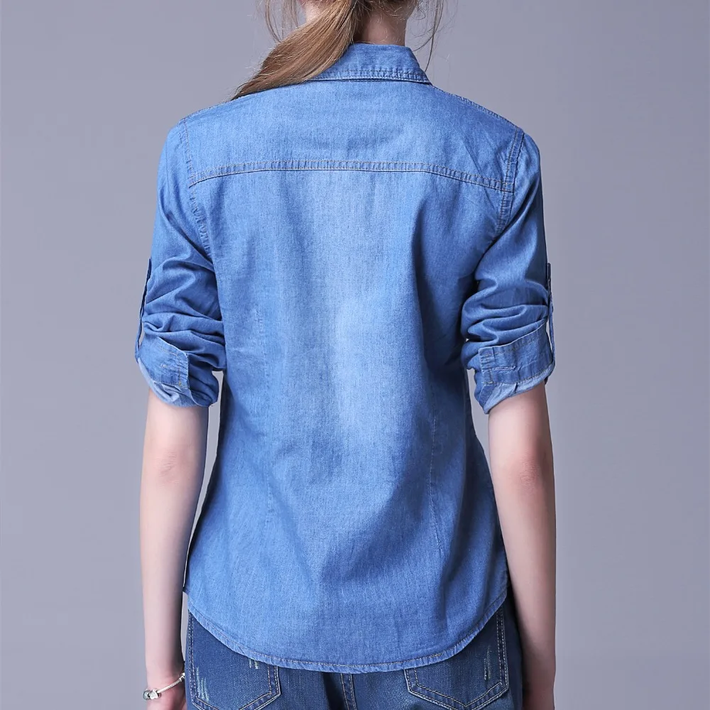 2017 женская брендовая одежда длинный рукав чистый хлопок потертая тонкая