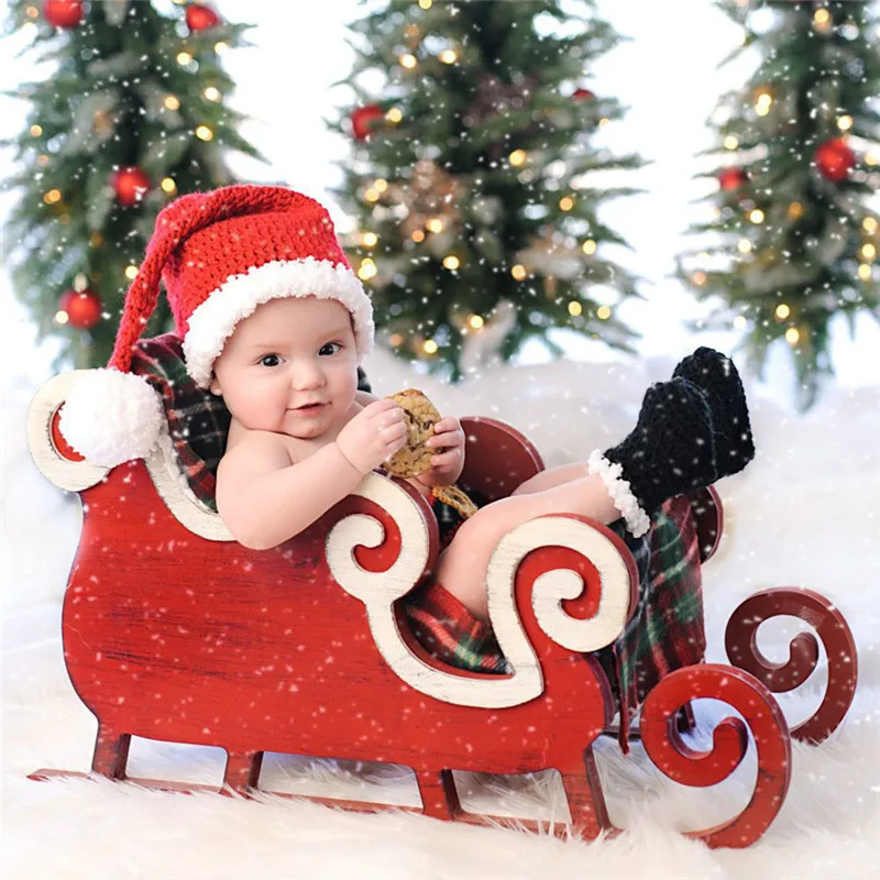 Рождественские реквизиты для фотографий костюм вязаный Санта Клаус вязаные