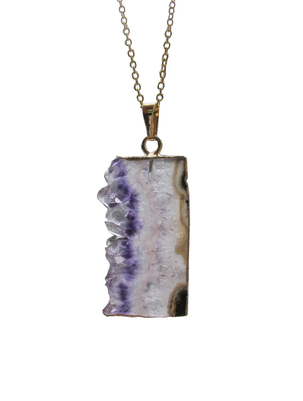 

Ожерелье Geode Amethys t drusy с золотой и серебряной цепочкой, 18 Дюймов, 5 шт./лот, ожерелье Drusy