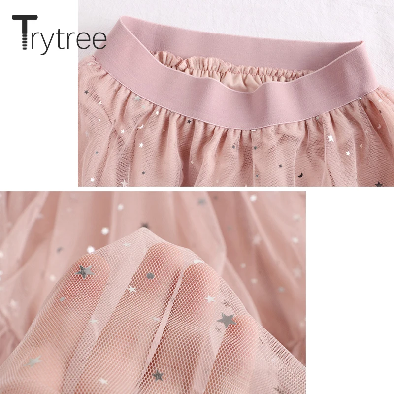 Женская двухслойная сетчатая юбка Trytree романтичная Лоскутная трапеция до