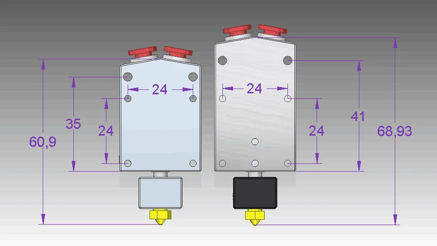 3DSWAY 3D-принтеры часть XCR 2IN1-V2 Цвет коммутации два Цвет NV6 с подогревом 0,4/1,75 вулкан сопла 0,8 силиконовые носки и вентилятор