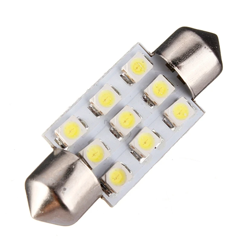 4 шт 35 мм 3528 9SMD Xenon Белый Салон для автомобиля свет/номерной знак гирлянда 6000 7000 K DC