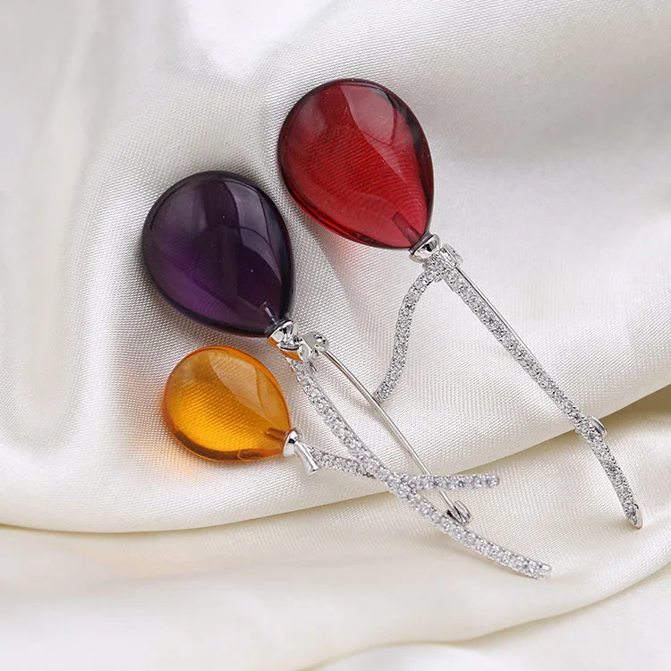 Брошь в виде воздушного шара с кристаллами|brooch pins|balloon broochpins women |