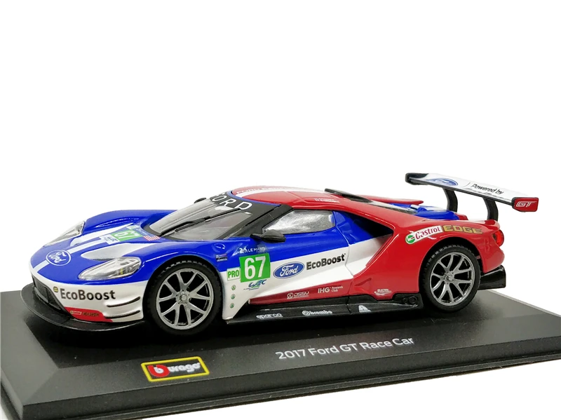 Nr 67 Bburago 1:32 Ford GT Гоночная машина 24h Le Mans литая модель автомобиля Миниатюрный гоночный автомобиль - Цвет: Nr 67