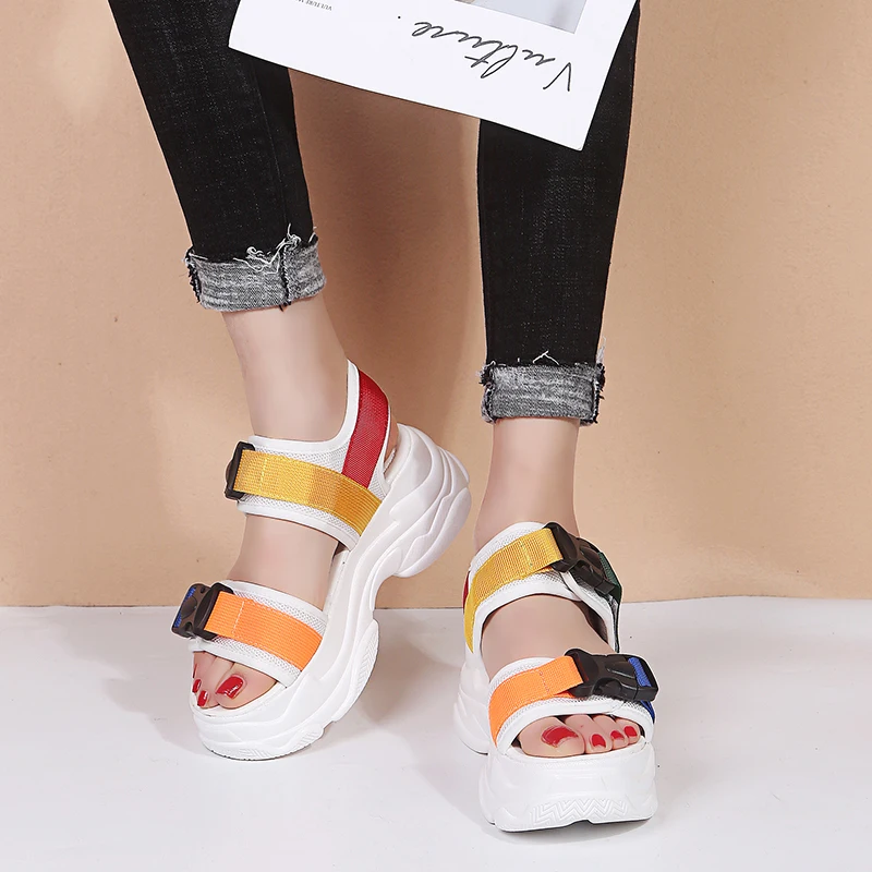 Fujin Brand March New Women Casual Fashion Platform Sandals High Quality Slope and Open-toed Pine Cake Shoes | Обувь